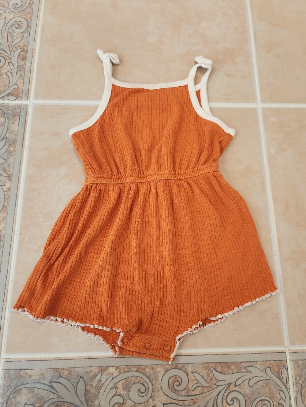 12 Months Girls Orange Romper